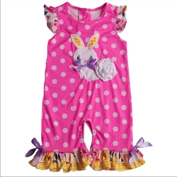 NEW Baby Girk Bunny Frills Handmade Baby Boutique 12 / 12-18 Month Ruffled Bows